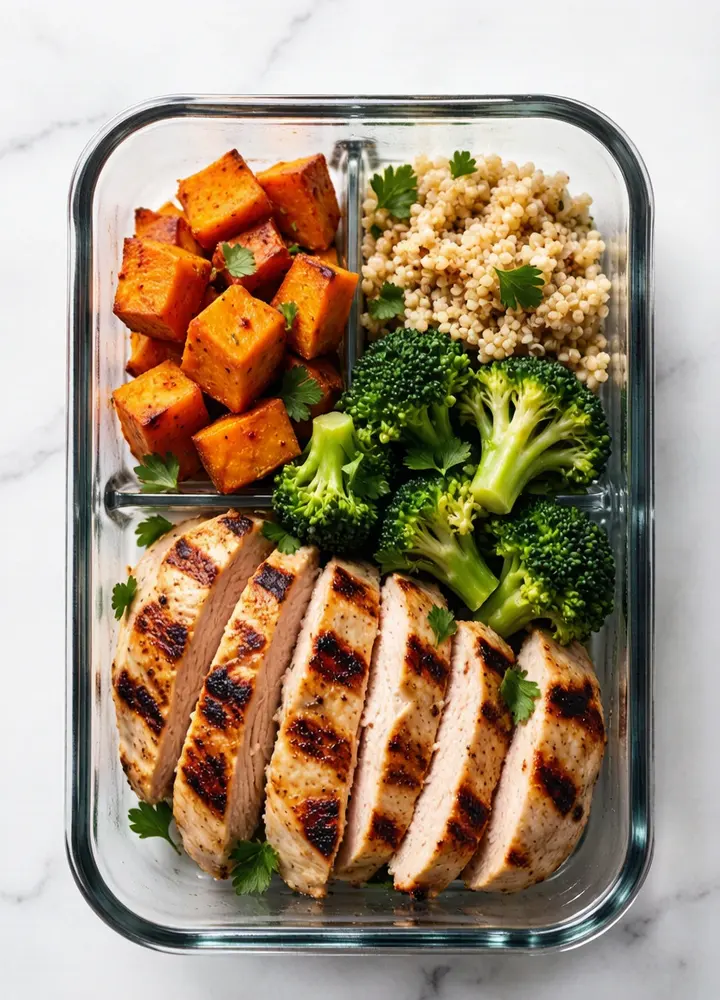 Simple chicken meal prep bowl