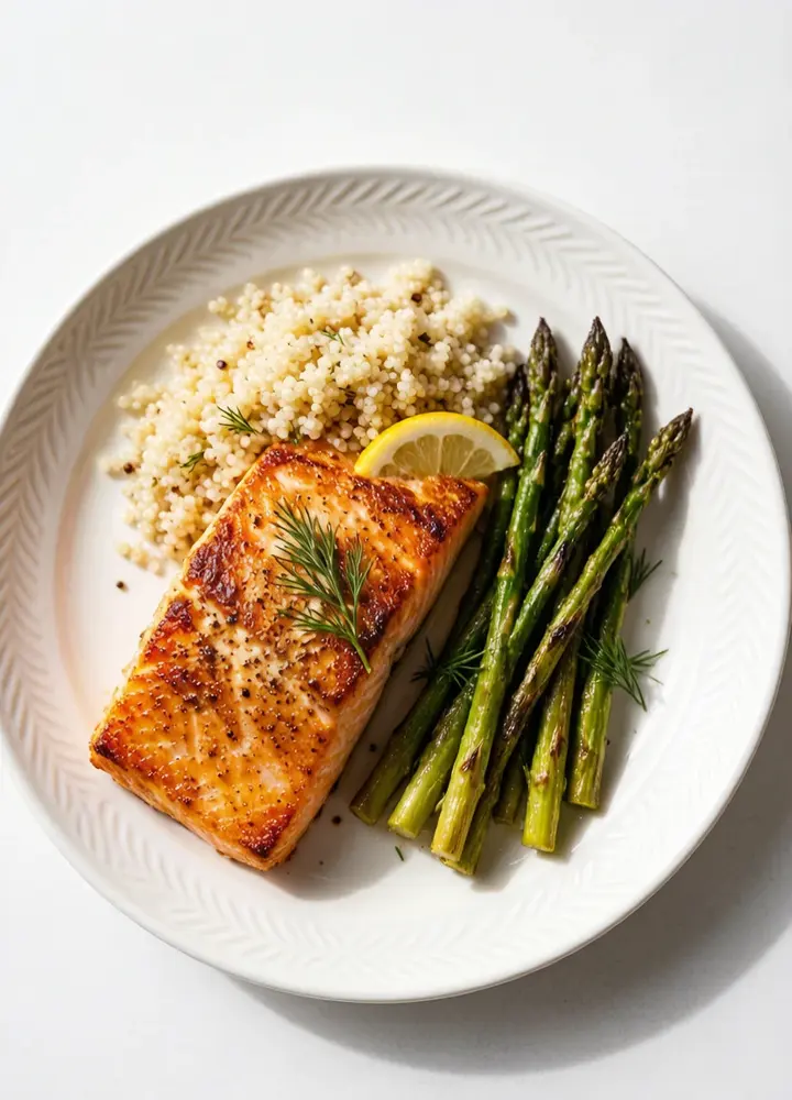Baked salmon with asparagus sheet pan