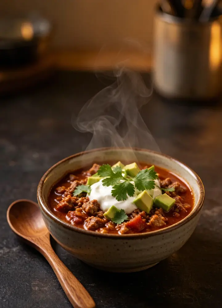 Turkey chili portioned into meal prep containers